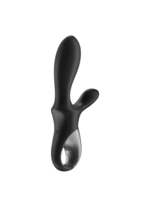 Vibromasseur rabbit noir USB, chauffant et connecté Heat Climax+  Satisfyer - CC597791